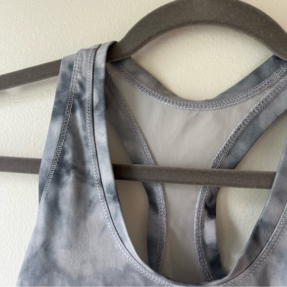 Gottex Studio Tie-Dye Racerback Tank XS | Gray Mesh Back Activewear Top Workout - Picture 2 of 7